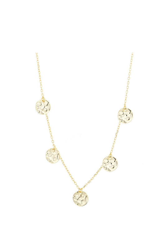 bohemian disc gold necklace 