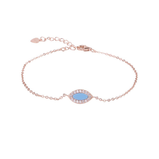 kalani turquoise eye rose gold bracelet