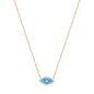 blue opal evil eye rose gold necklace