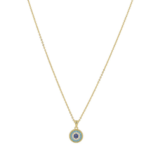 CRETE EVIL EYE GOLD NECKLACE