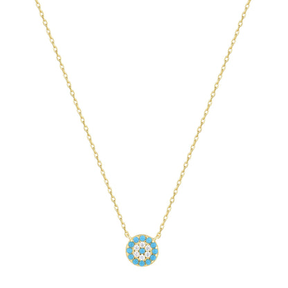 white beaded turquoise evil eye gold necklace