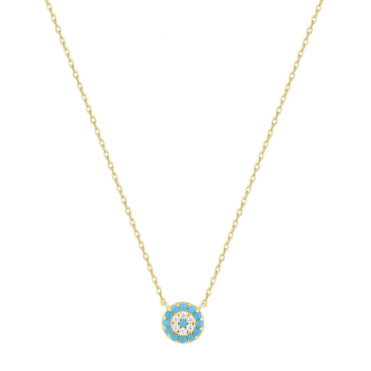 white beaded turquoise evil eye gold necklace