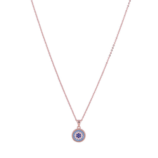 CRETE EVIL EYE ROSE GOLD NECKLACE