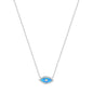 blue opal evil eye silver necklace