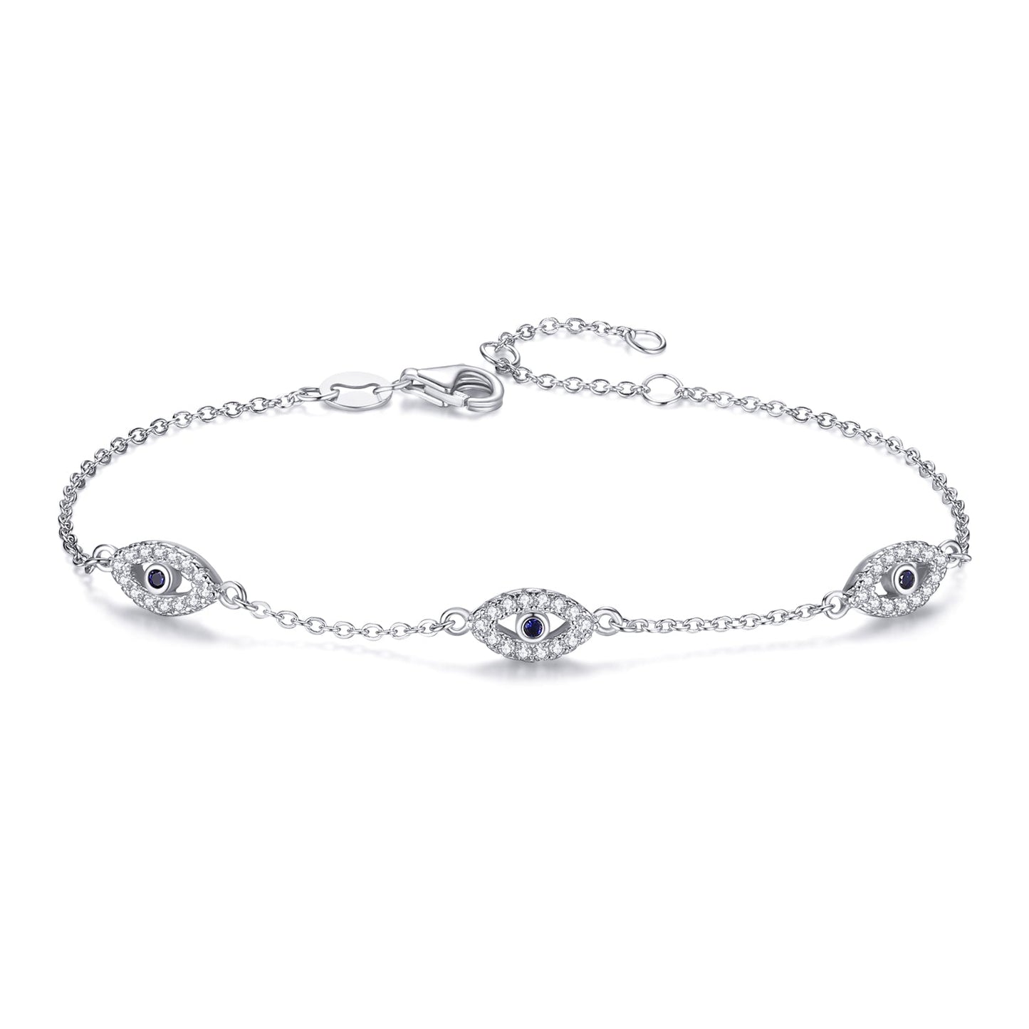 CHARLIZE EVIL EYE SILVER BRACELET