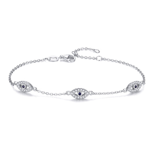 CHARLIZE EVIL EYE SILVER BRACELET