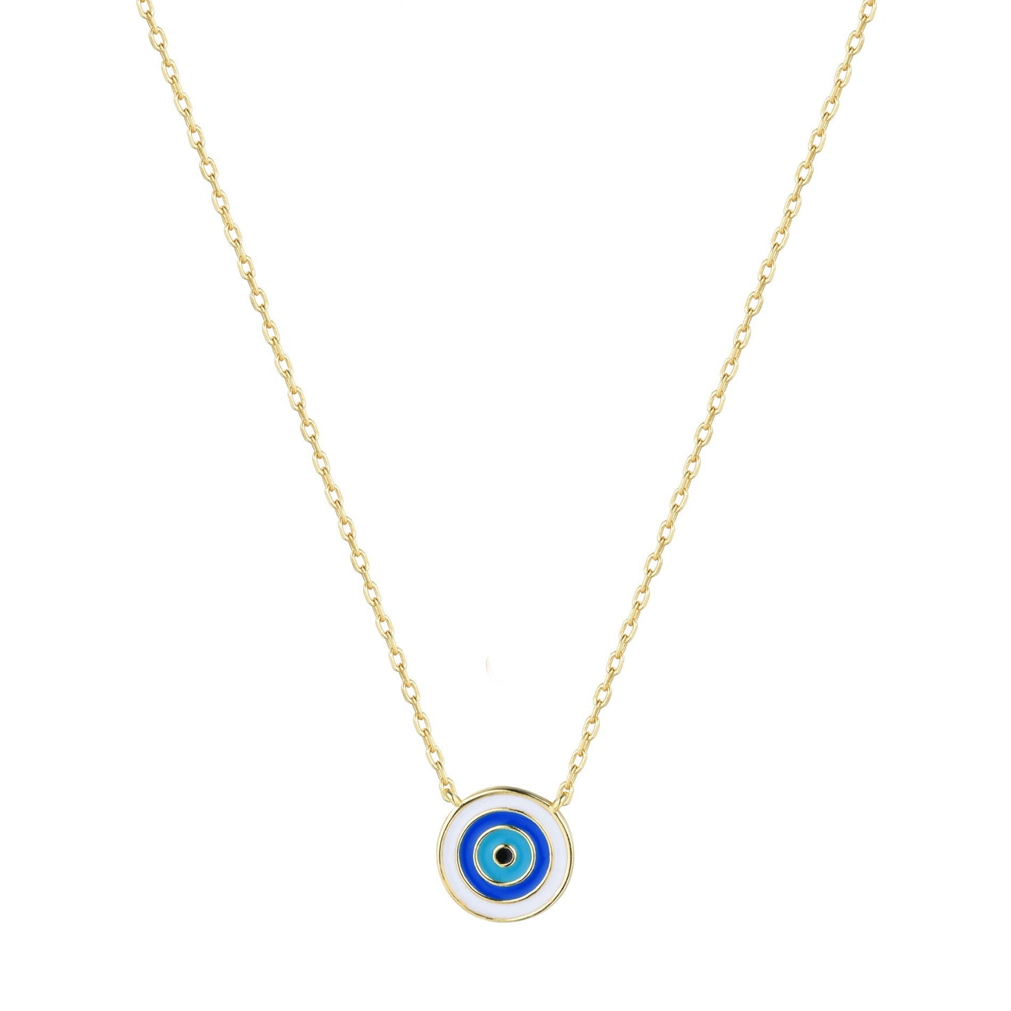 light blue evil eye gold necklace
