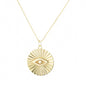 large evil eye silver necklace 