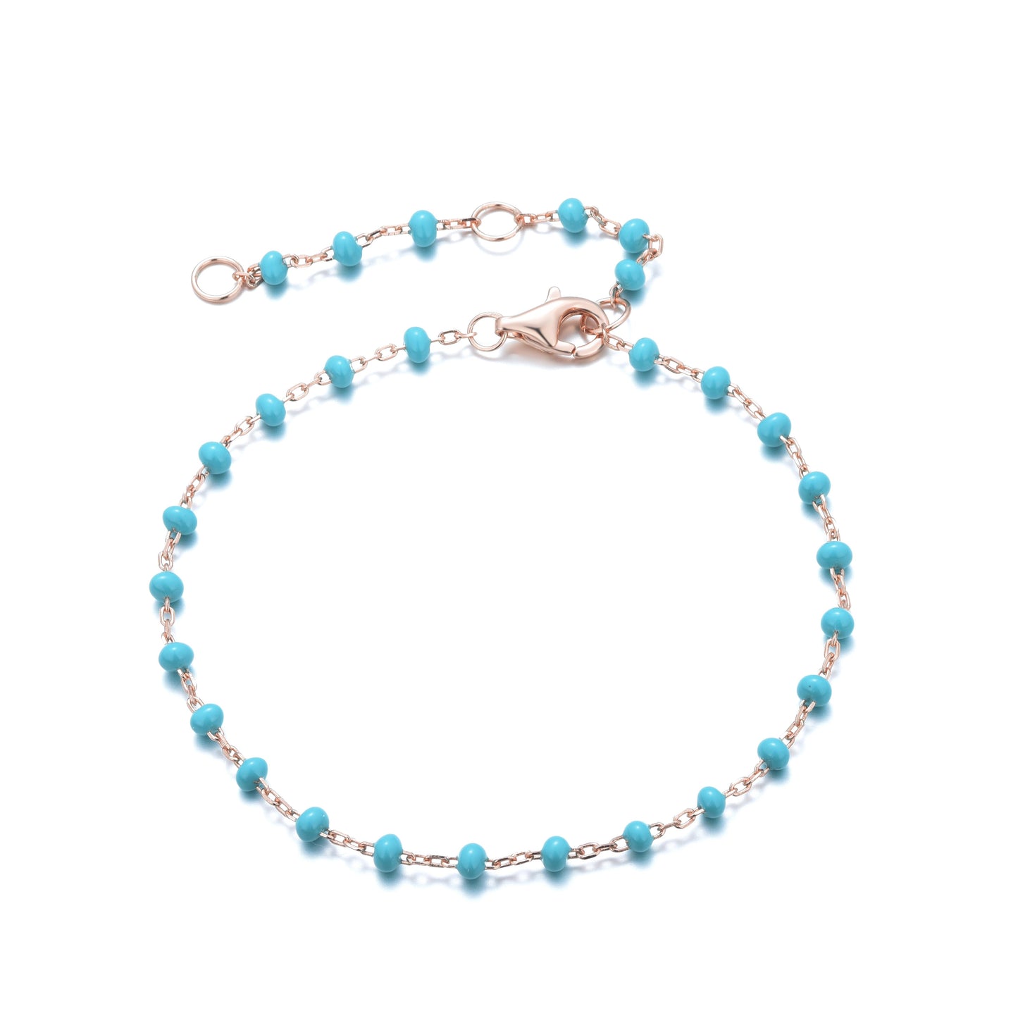 LIANA BLUE BEADED ROSE GOLD BRACELET