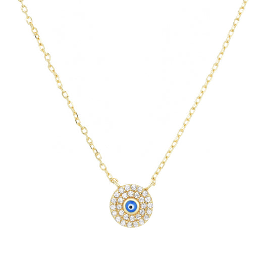 ALESSA MINI EVIL EYE GOLD NECKLACE