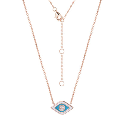 AVINA EVIL EYE ROSE GOLD NECKLACE