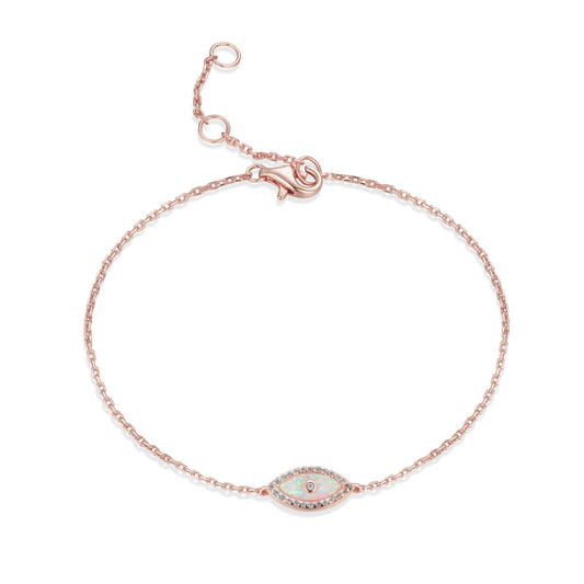 ALANI EVIL EYE WHITE OPAL ROSE GOLD BRACELET