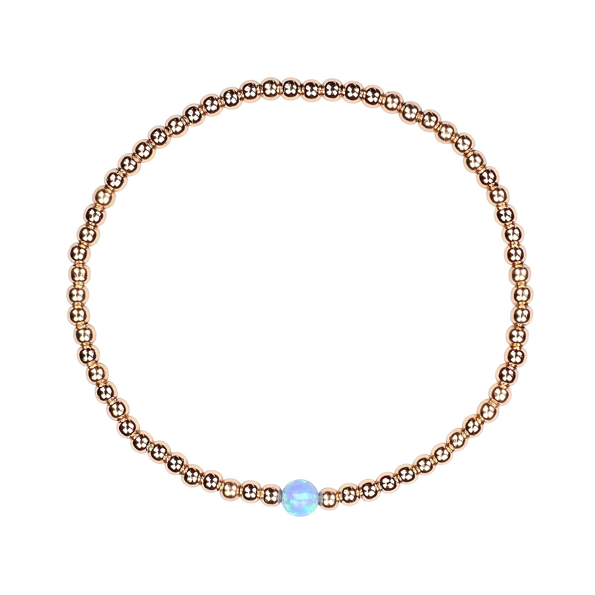 DESTINY (LIGHT BLUE) OPALITE BALL BEADED GOLD BRACELET