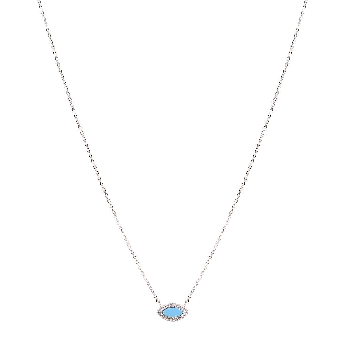 kalani turquoise eye silver necklace