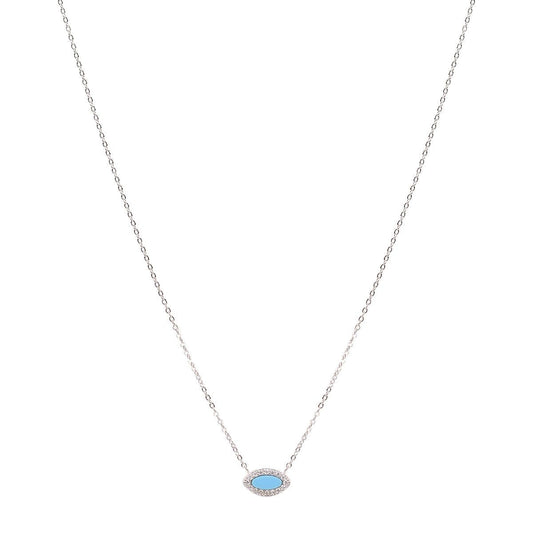 kalani turquoise eye silver necklace
