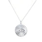 large evil eye silver necklace 