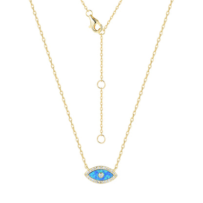 ALANI EVIL EYE BLUE OPAL GOLD NECKLACE