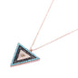 TURQUOISE TRIANGLE EVIL EYE NECKLACE 