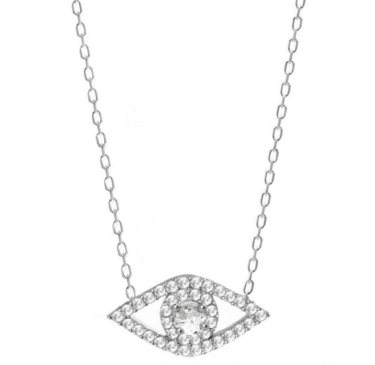 CRYSTAL EVIL EYE NECKLACE